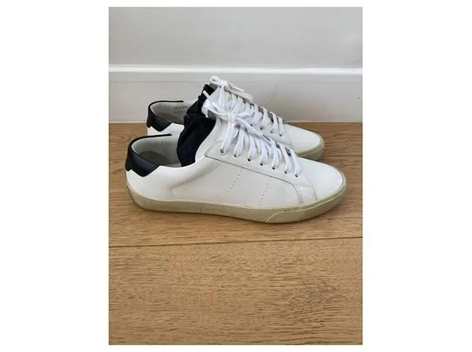 SAINT LAURENT Deportivas T.UE 39.5 Cuero Blanco 