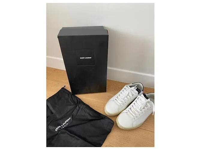 SAINT LAURENT Deportivas T.UE 39.5 Cuero Blanco 