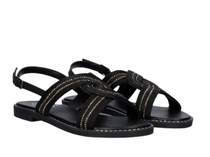 SANDALIA PLANA EXE EN COLOR NEGRO P3375-151