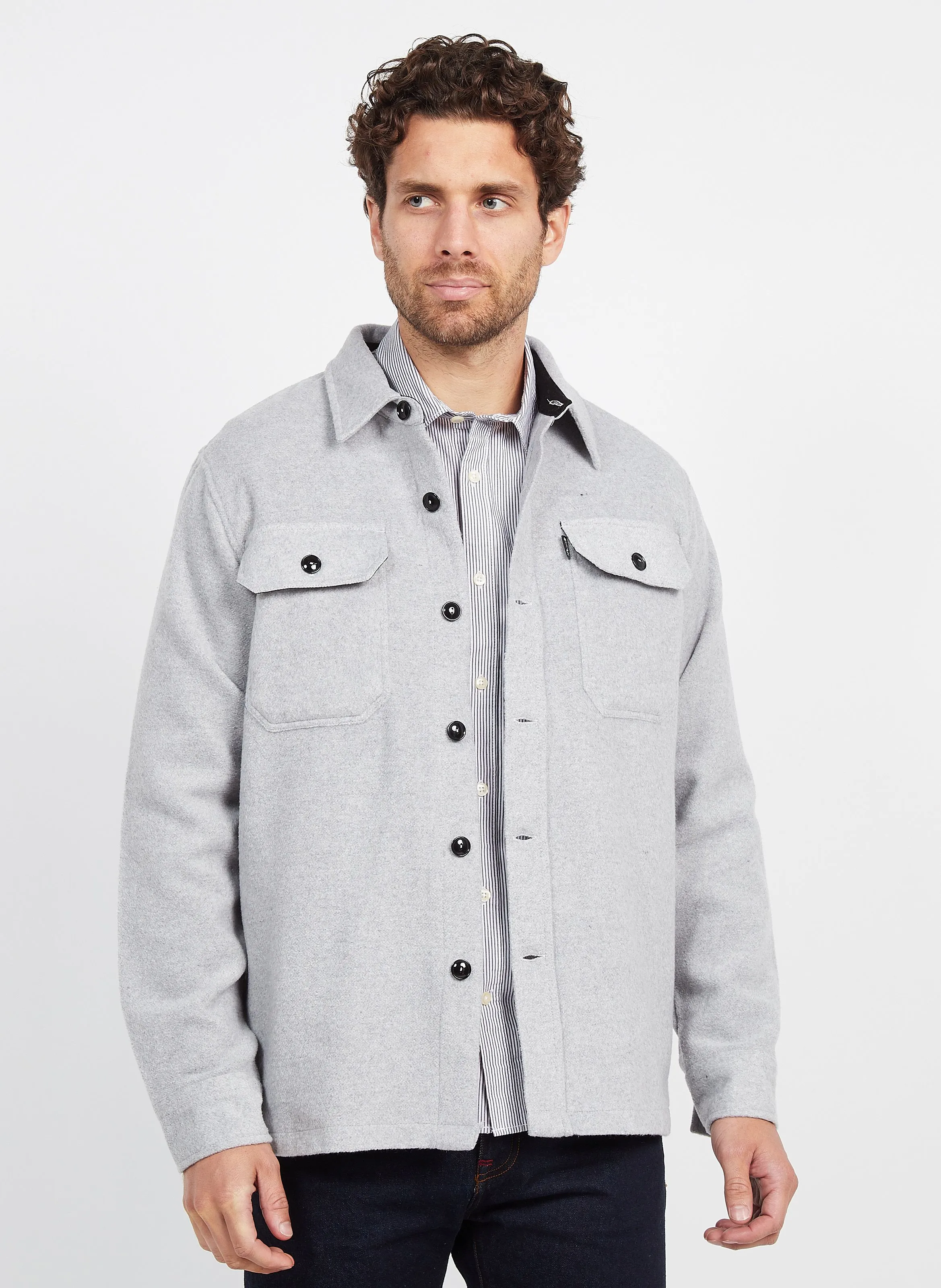 SCHOTT Sobrecamisa con cuello clásico en gris