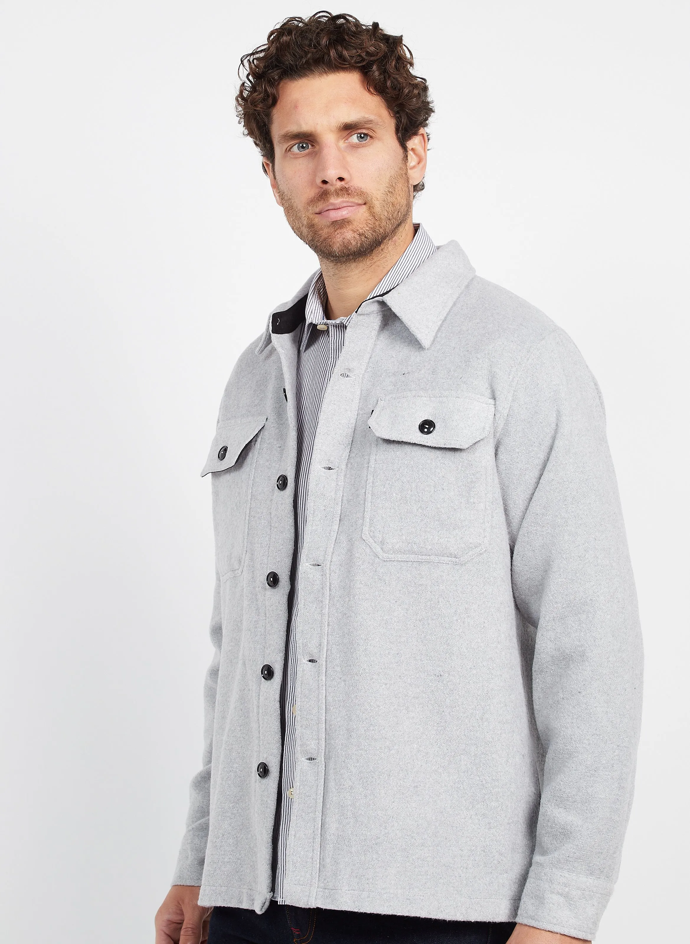 SCHOTT Sobrecamisa con cuello clásico en gris