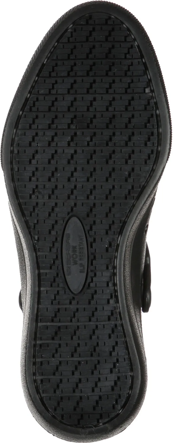 SKECHERS Zueco antideslizante, con puntera blanda, negro, de mujer SKECHERS Work Amreli