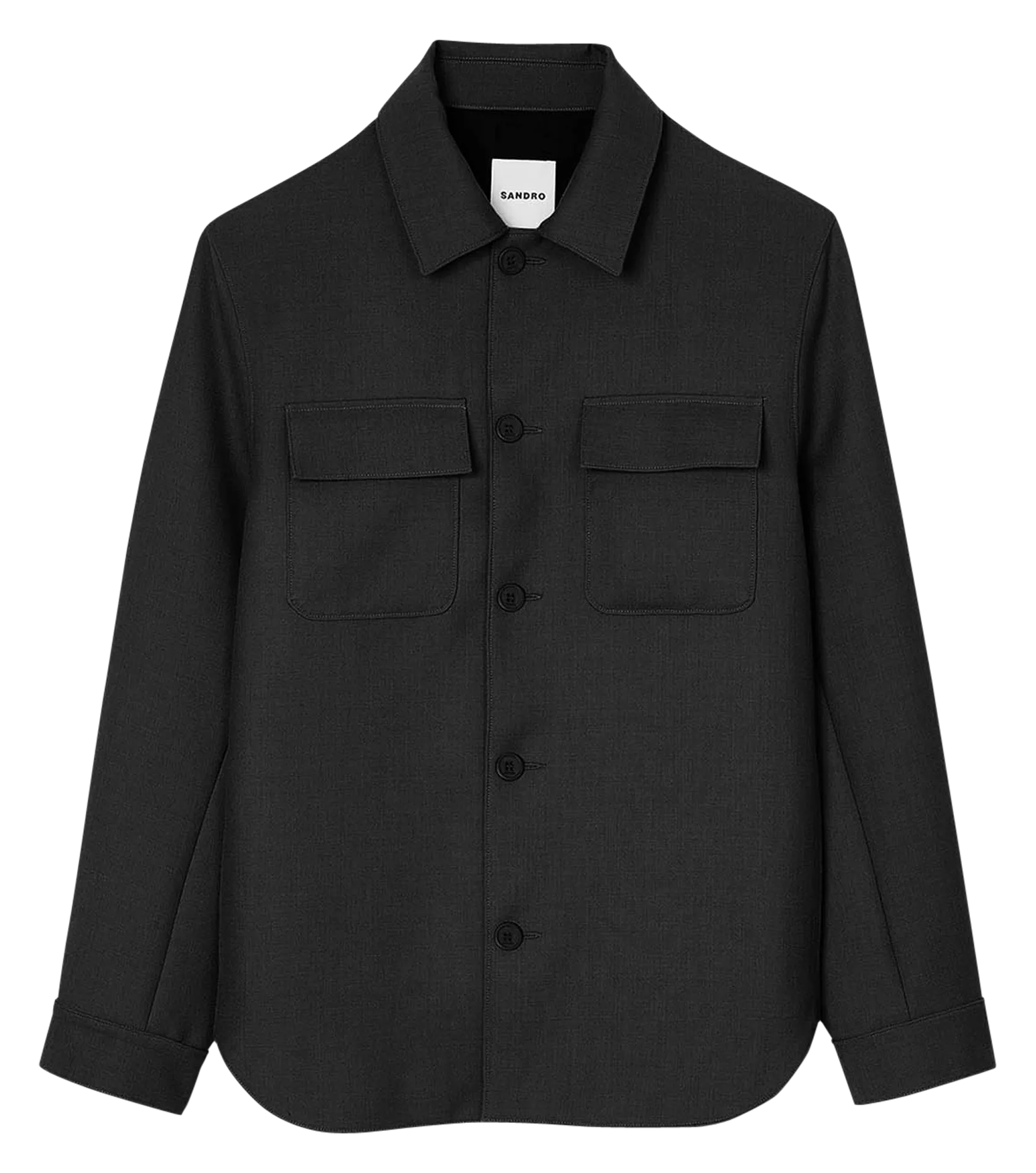 Sobrecamisa con cuello clásico en negro