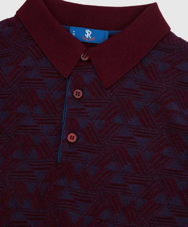 Stefano Ricci Patterned cashmere and silk polo for kids