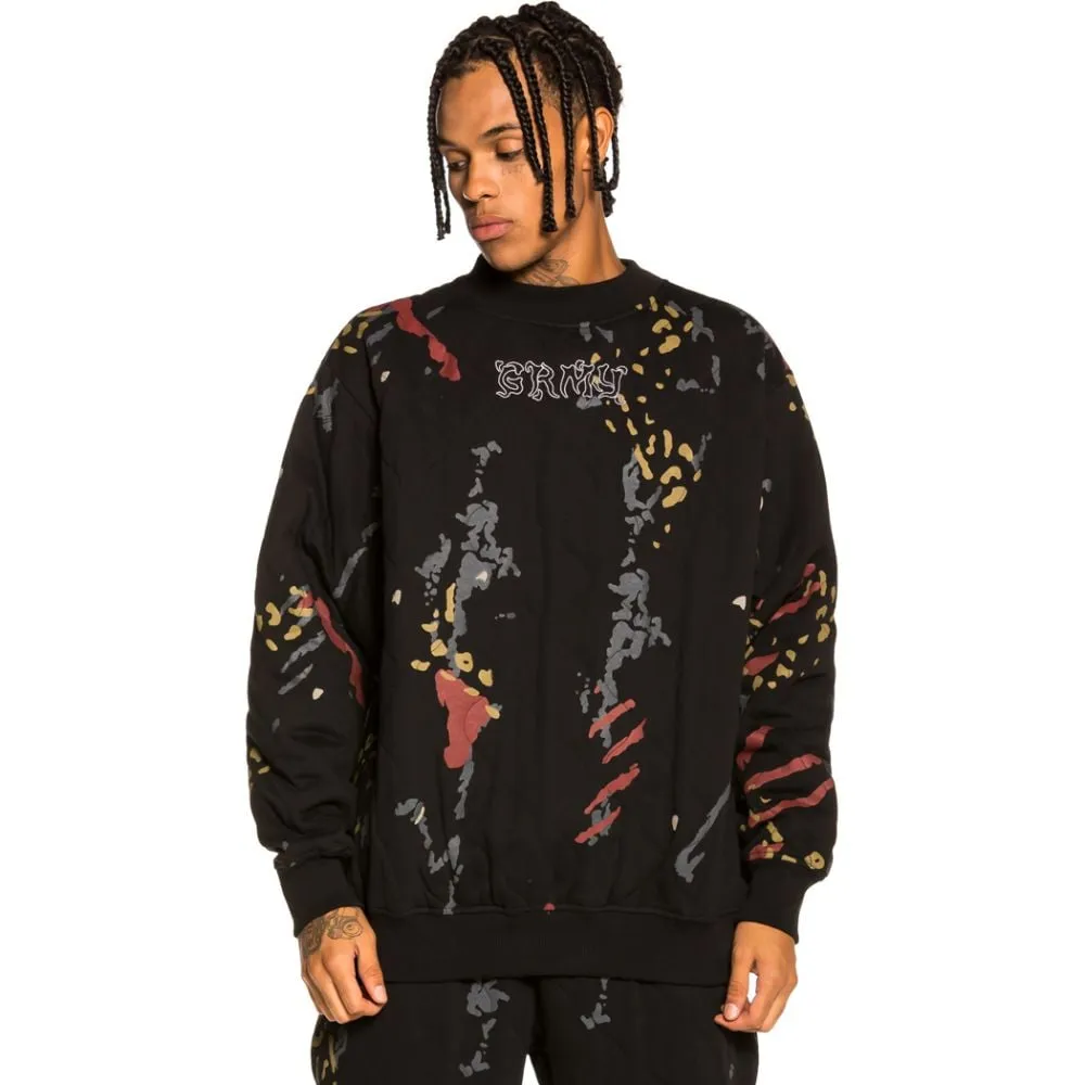 Sudadera Grimey "Jazz Thing All Over Print" Padded Crewneck - Black | Fall 21