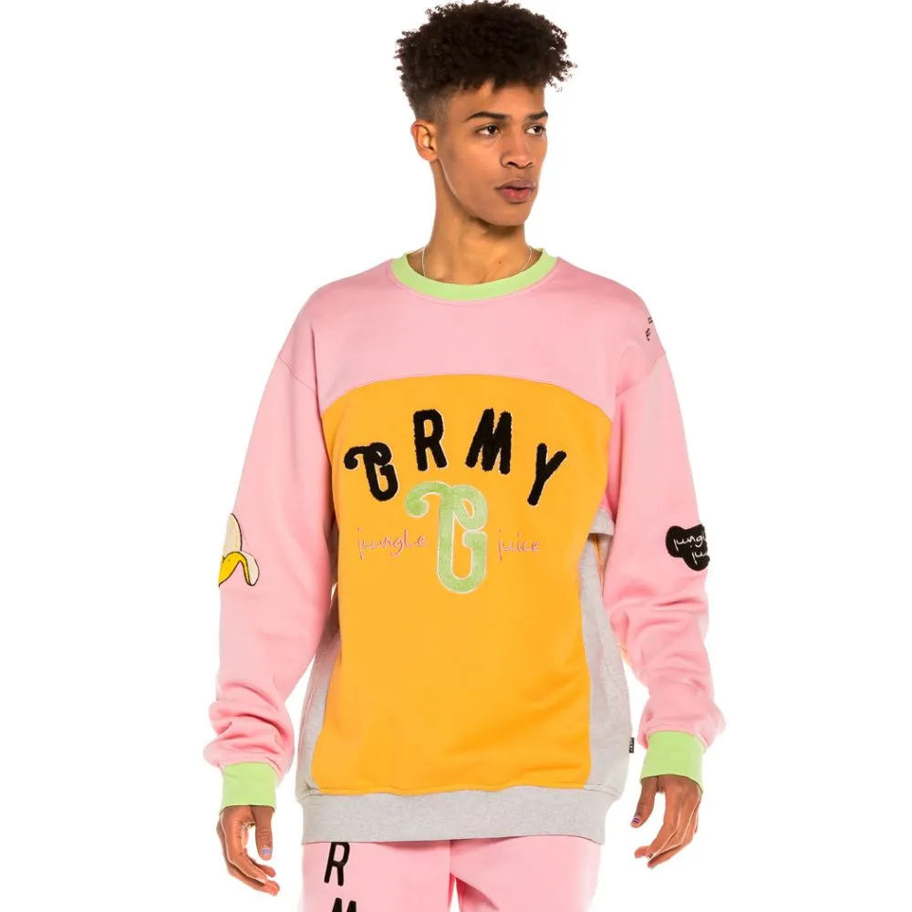 Sudadera Grimey "Jungle Punch" Bicolor Crewneck - Pink | Spring 22