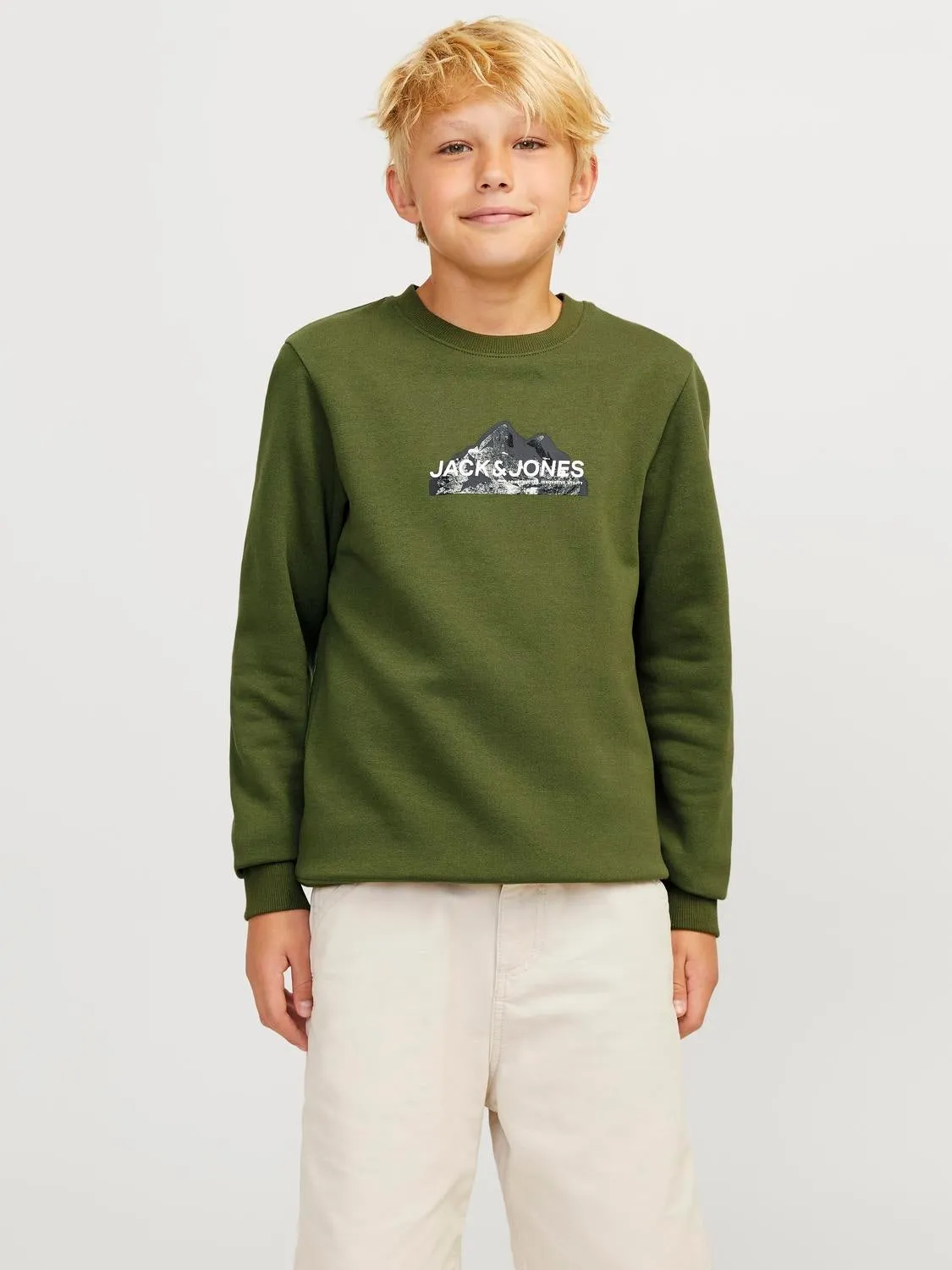 Sudadera Logotipo Junior | Verde oscuro | Jack & Jones®