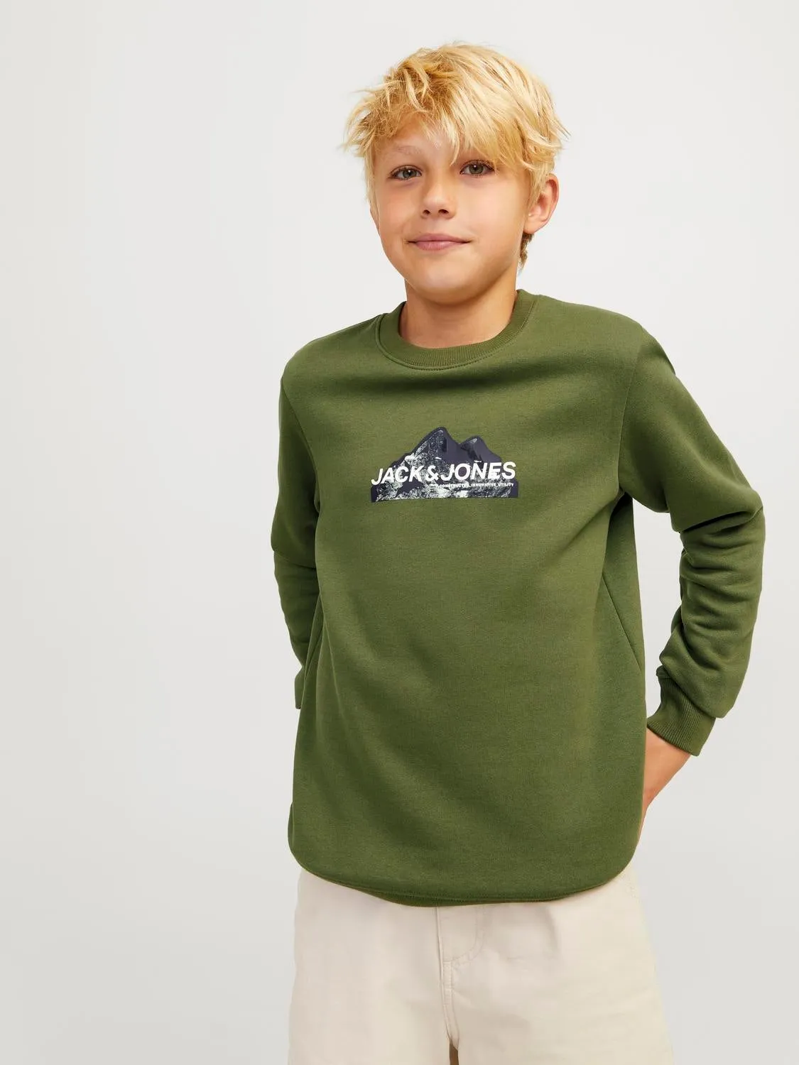 Sudadera Logotipo Junior | Verde oscuro | Jack & Jones®