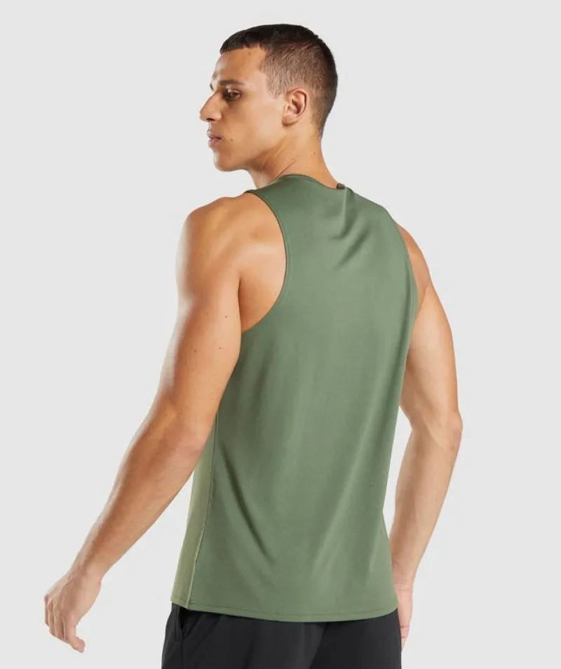 Tank Top Gymshark Arrival Tank Verde Oliva | 256179-URF