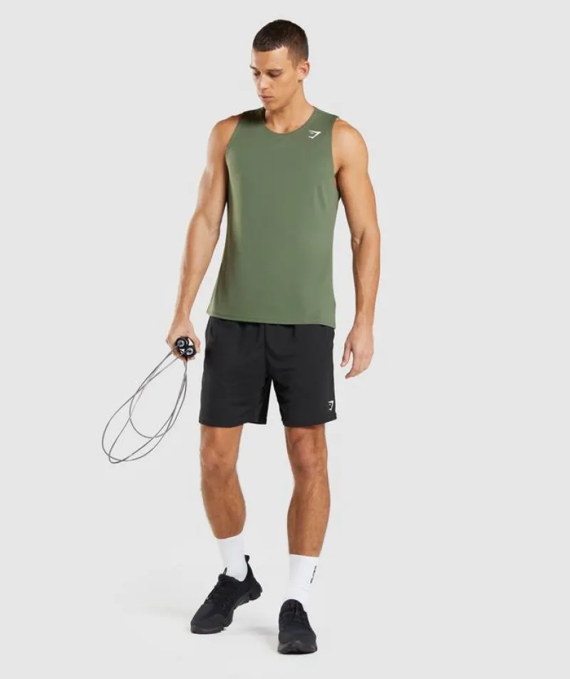 Tank Top Gymshark Arrival Tank Verde Oliva | 256179-URF