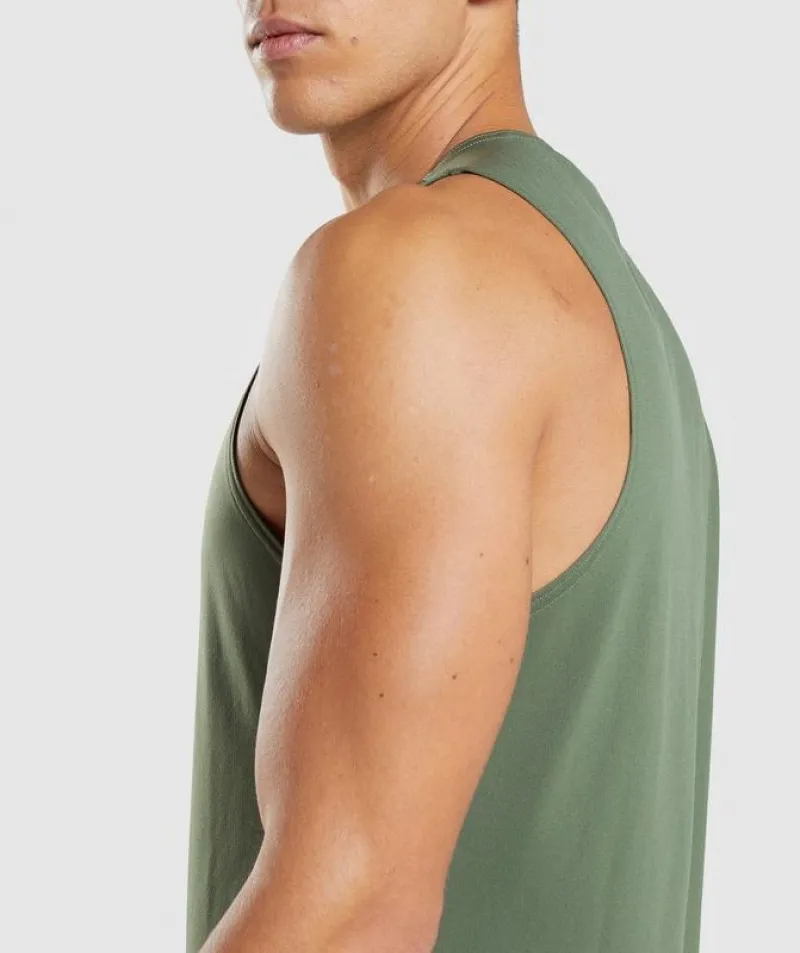 Tank Top Gymshark Arrival Tank Verde Oliva | 256179-URF