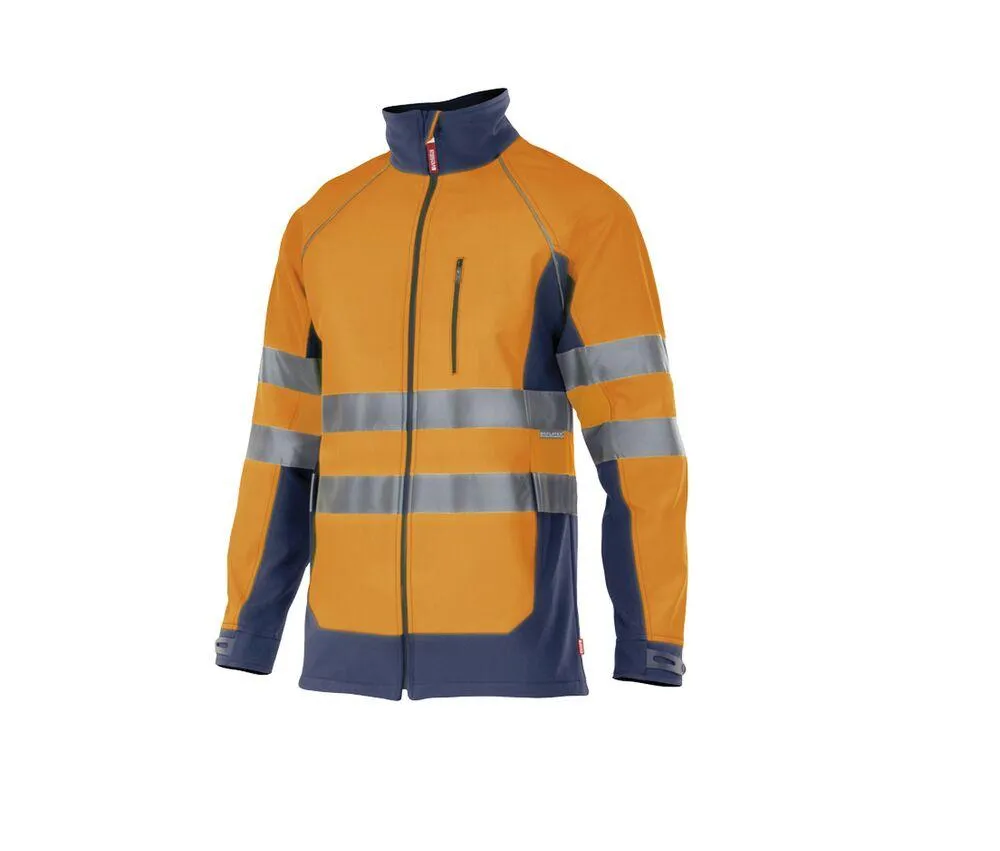 VELILLA V6001 - Chaqueta softshell de alta visibilidad V6001 - Fluo Orange / Navy