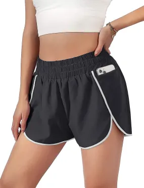 Womens -dry Running Shorts Sport Layer Waist Active Out Shorts With Po