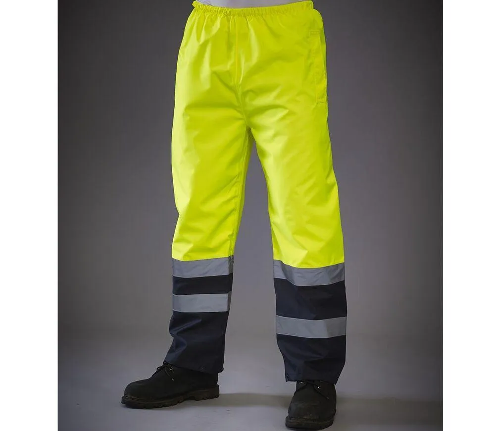 Yoko YK461 - Cubre pantalones de dos tonos de alta visibilidad - Hi Vis Yellow/Navy