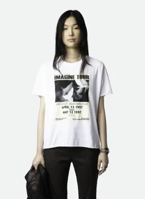 ZADIG&VOLTAIRE TOMMER - Camiseta de algodón orgánico estampada de manga corta en blanco