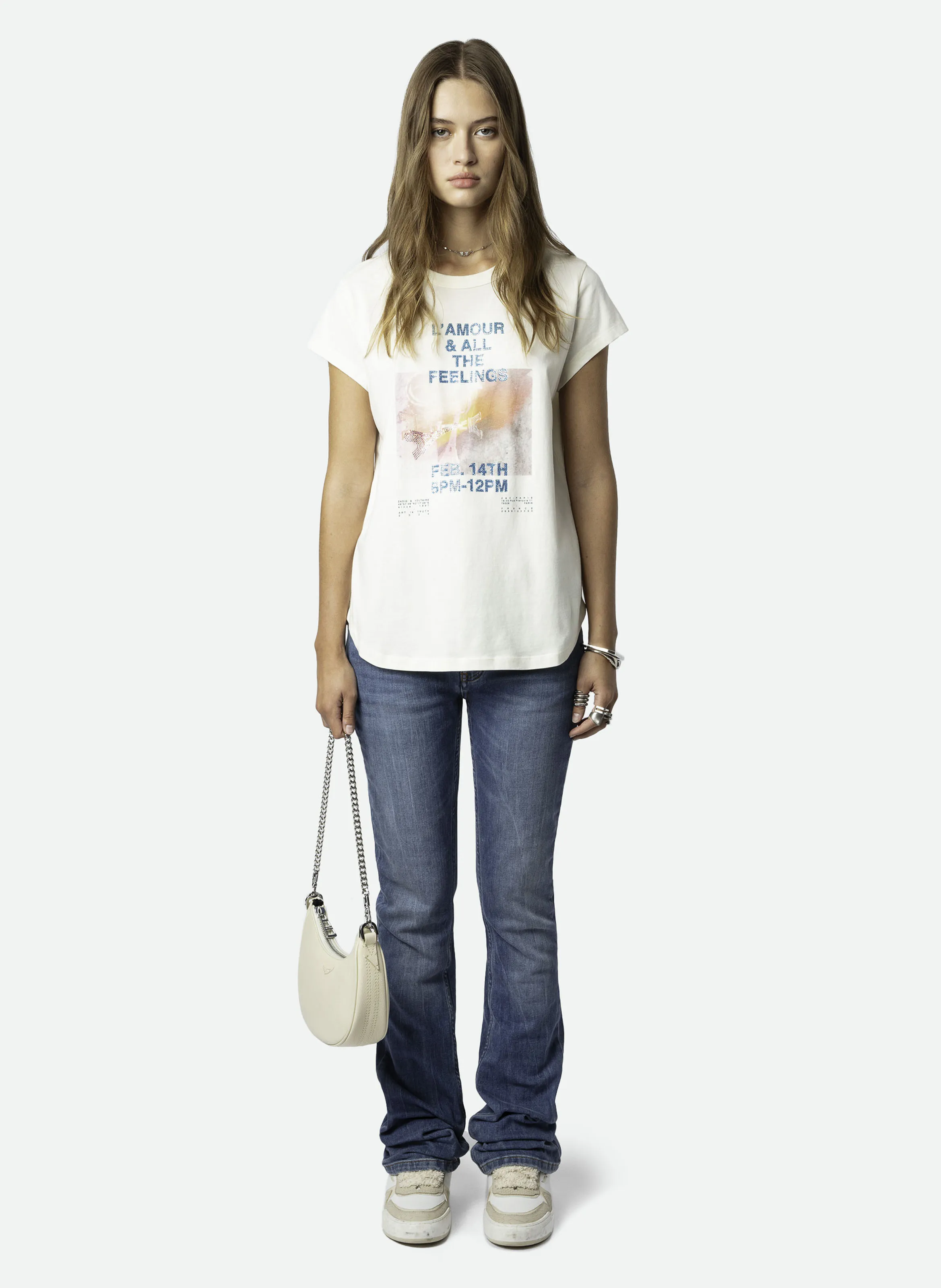 ZADIG&VOLTAIRE WOOP - Camiseta de algodón orgánico estampada de manga corta en blanco